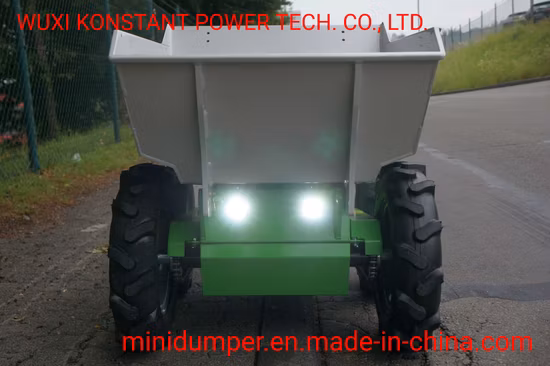 Mini dumper elétrico com carga de 300 kg para uso em construção civil